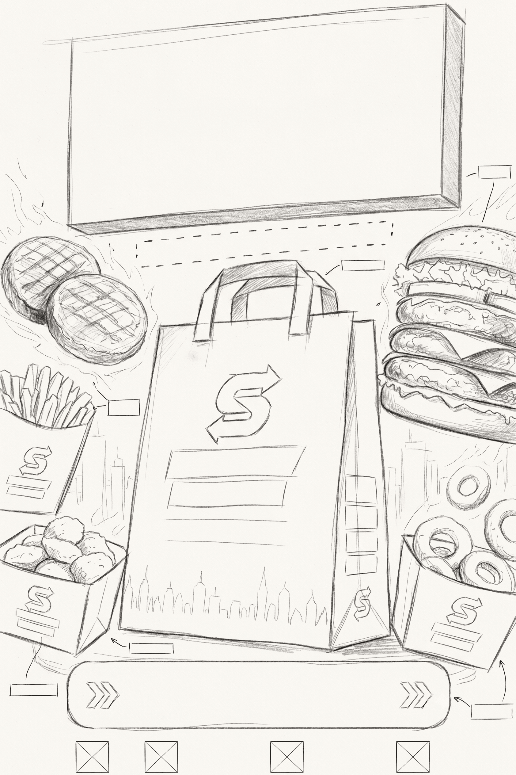Subway Burger — early sketch